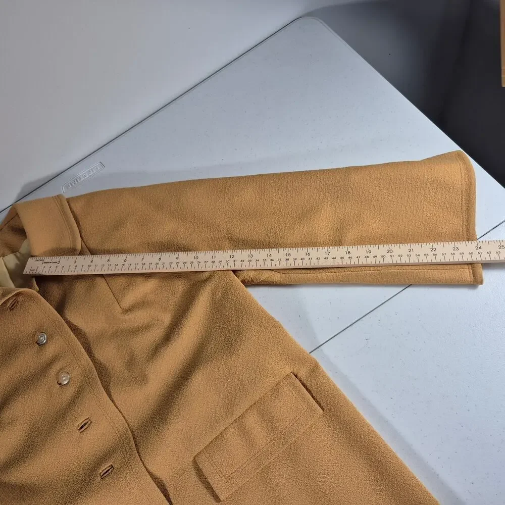 Ruby Rose USA 1960's Yellow Gold Tan Lined Vintage Coat House Coat Size Medium